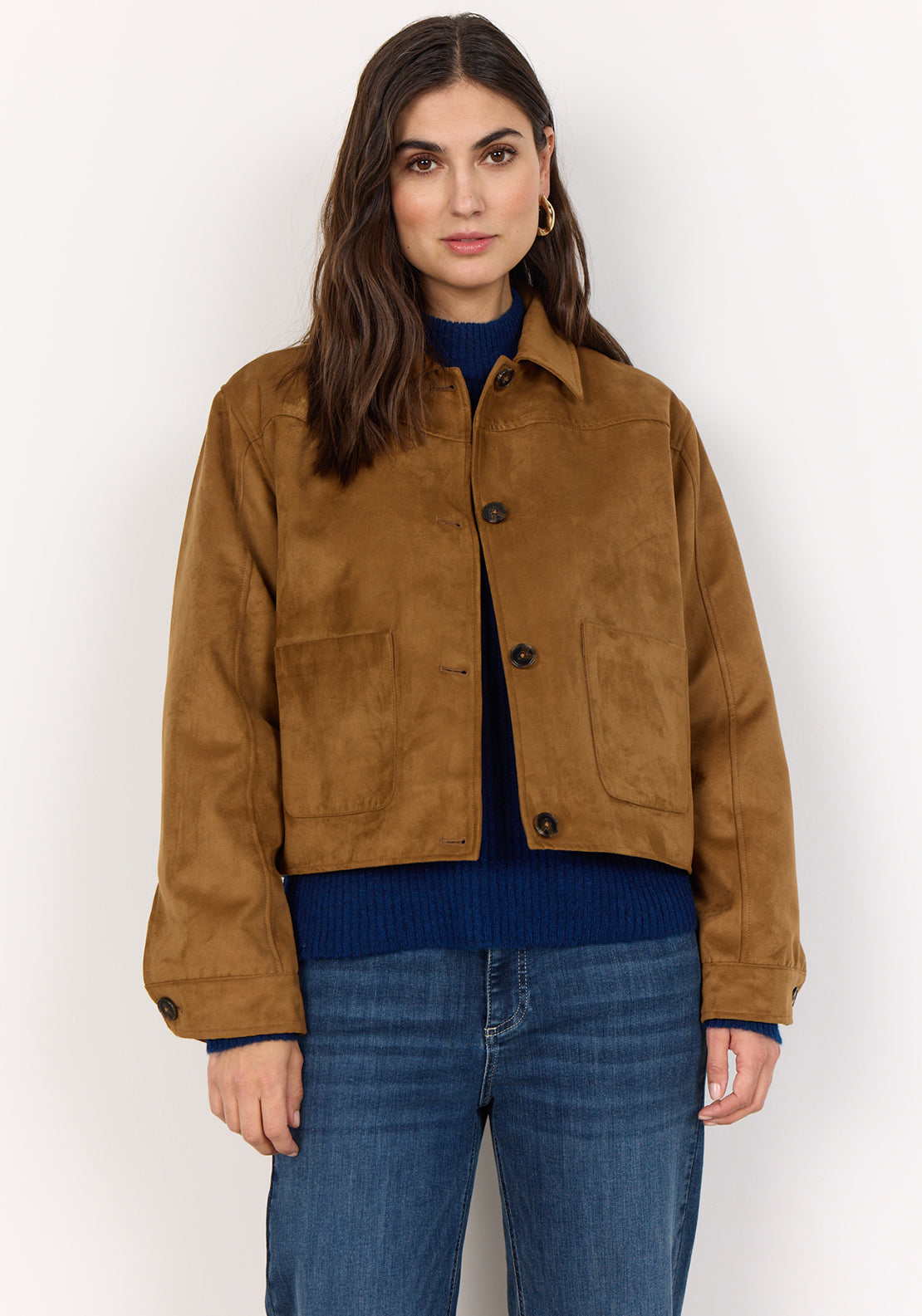 Soyaconcept Vensa Faux Suede Jacket, Tan