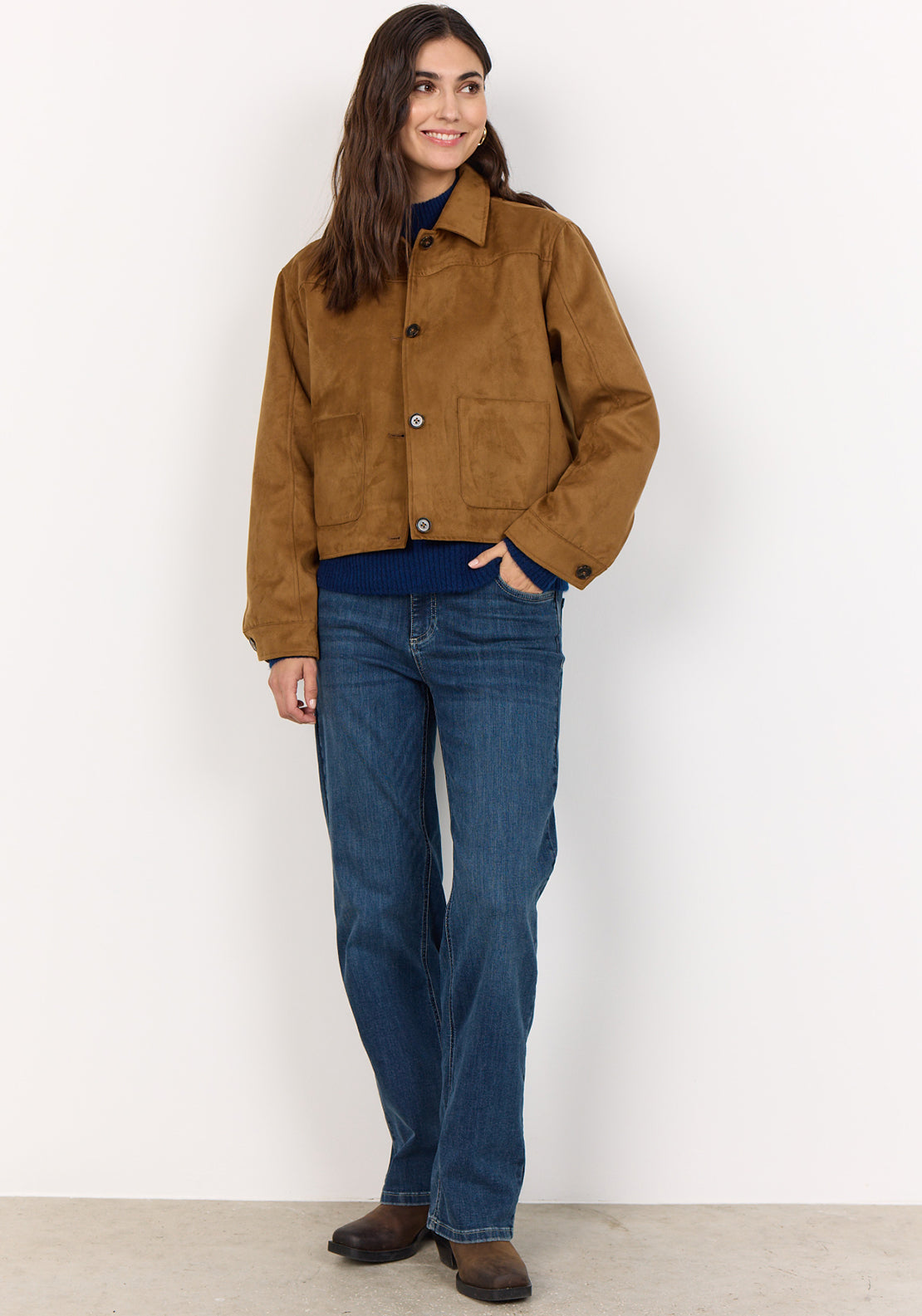 Soyaconcept Vensa Faux Suede Jacket, Tan