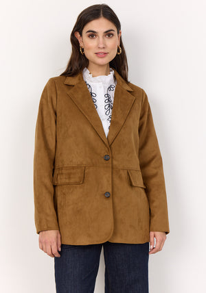 Soyaconcept Vesna Faux Suede Blazer, Tan