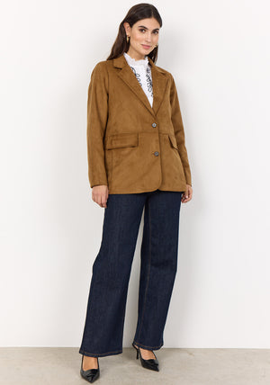 Soyaconcept Vesna Faux Suede Blazer, Tan