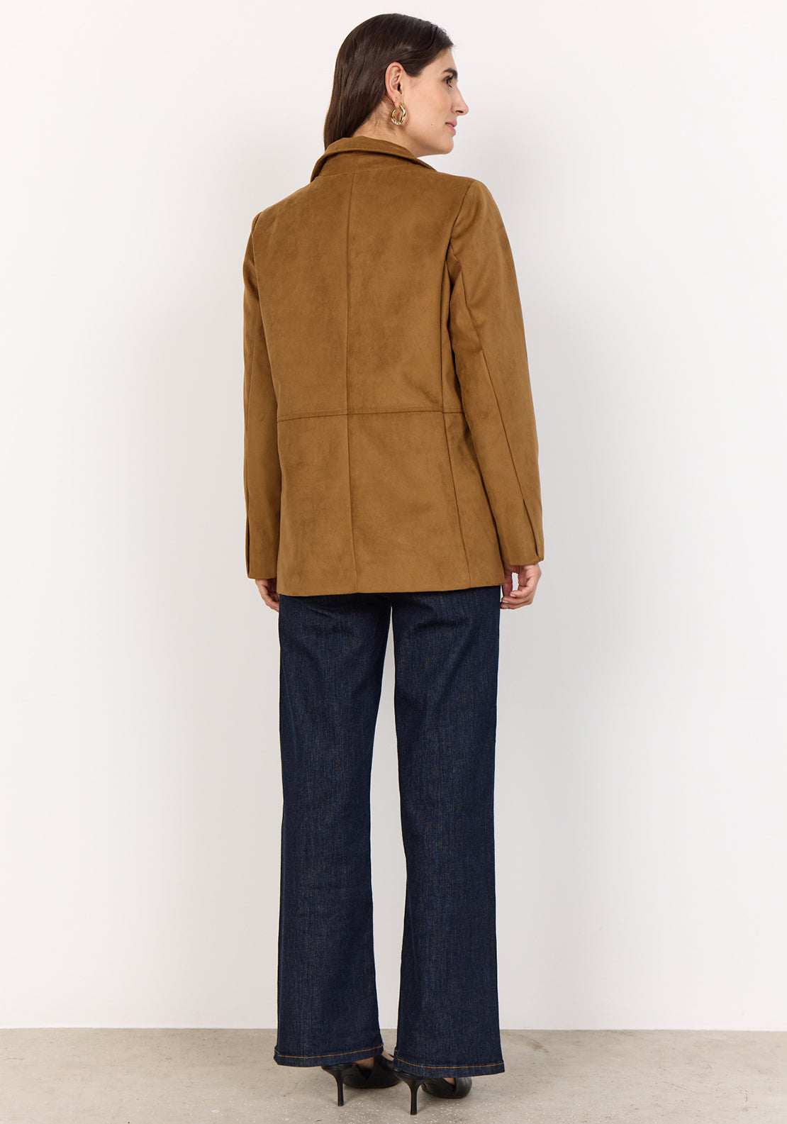 Soyaconcept Vesna Faux Suede Blazer, Tan