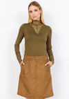 Soyaconcept Vesna Faux Suede Aline Skirt, Tan