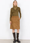 Soyaconcept Vesna Faux Suede Aline Skirt, Tan
