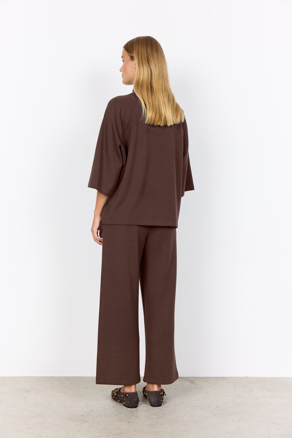Soya Concept Banu Flare Sleeve Jumper, Brown