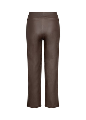 Soya Concept Pam Leather Trousers, Brown
