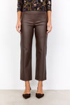 Soya Concept Pam Leather Trousers, Brown