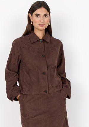 Soyaconcept Vensa Faux Suede Jacket, Brown