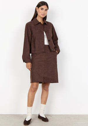 Soyaconcept Vensa Faux Suede Jacket, Brown