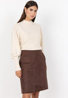 Soyaconcept Vesna Faux Suede Aline Skirt, Brown