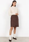 Soyaconcept Vesna Faux Suede Aline Skirt, Brown