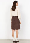 Soyaconcept Vesna Faux Suede Aline Skirt, Brown