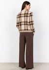 Soyaconcept Vibsa Check Knit Zip Through Cardigan, Beige