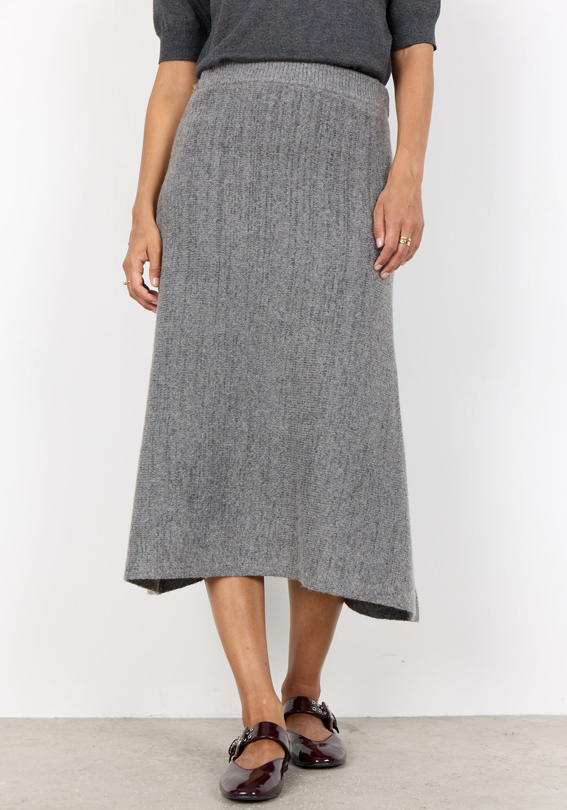 Soyaconcept Vida Knit Aline Mini Skirt, Grey