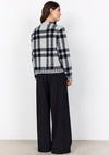 Soyaconcept Vibsa Check Knit Zip Through Cardigan, Grey