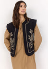 Soyaconcept Verna Embroidered Padded Gilet, Black