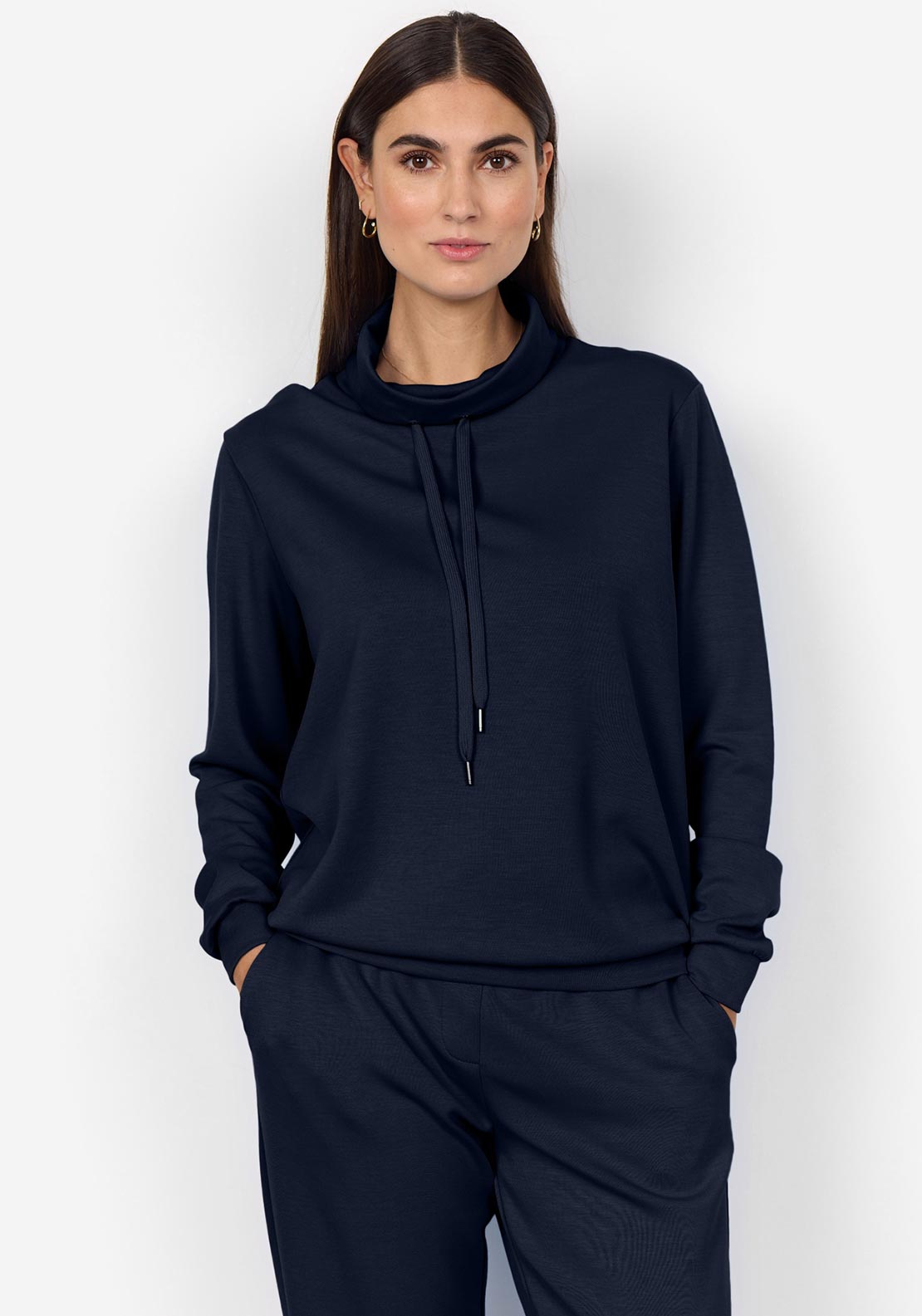Soyaconcept Banu Funnel Neck Sweatshirt, Navy