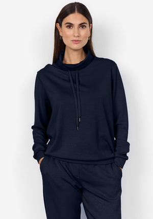 Soyaconcept Banu Funnel Neck Sweatshirt, Navy