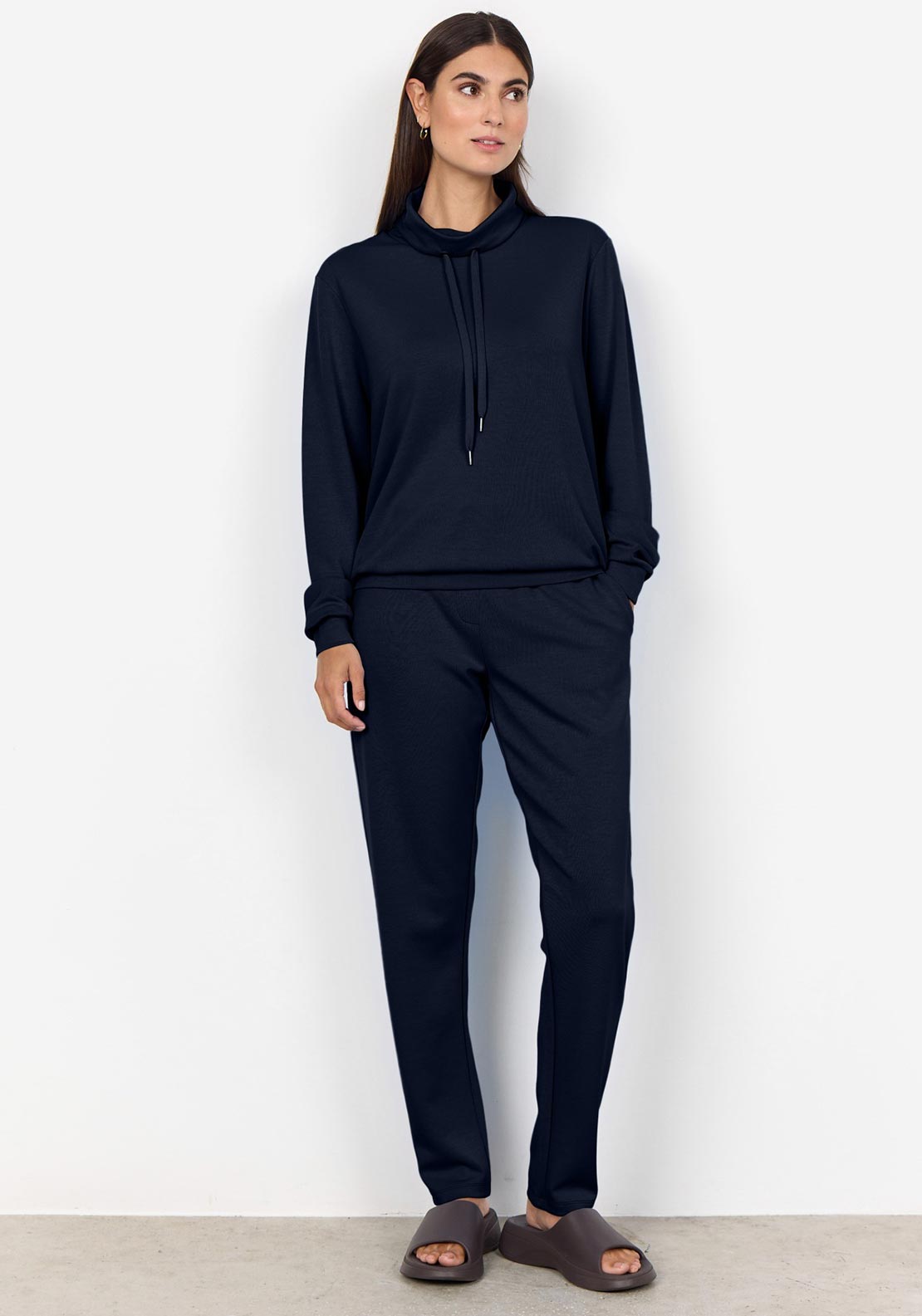 Soyaconcept Banu Funnel Neck Sweatshirt, Navy