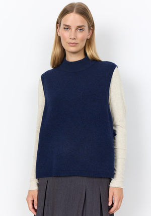 Soyaconcept Orlean Tie Side Knit Vest, Navy