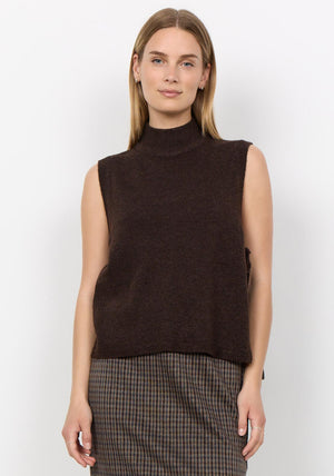 Soyaconcept Orlean Tie Side Knit Vest, Brown