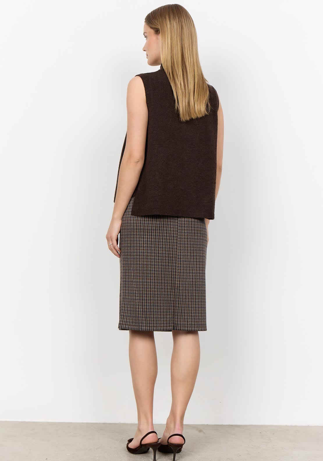 Soyaconcept Orlean Tie Side Knit Vest, Brown