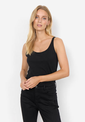 Soyaconcept Pylle Basic Scoop Neck Cami, Black