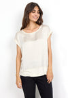 Soyaconcept Thilde Satin Cap Sleeve Top, Cream