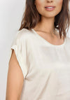 Soyaconcept Thilde Satin Cap Sleeve Top, Cream