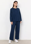 Soyaconcept Banu Straight Leg Jersey Trousers, Navy