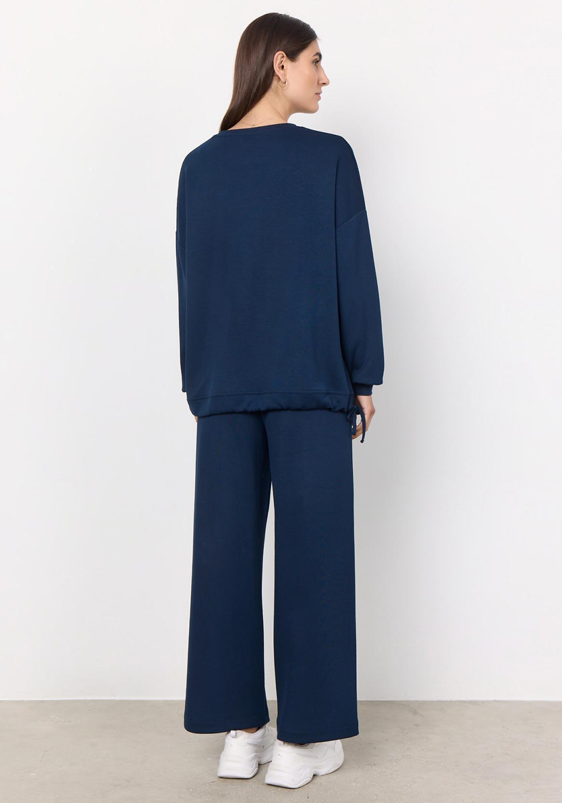 Soyaconcept Banu Straight Leg Jersey Trousers, Navy