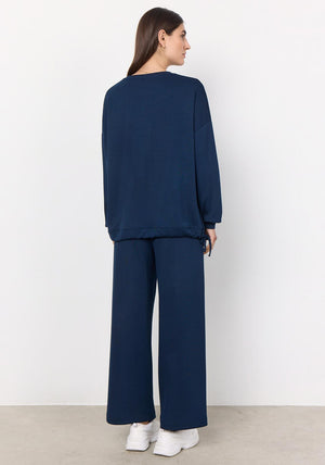Soyaconcept Banu Straight Leg Jersey Trousers, Navy