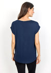Soyaconcept Thilde Satin Cap Sleeve Top, Navy