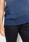 Soyaconcept Thilde Satin Cap Sleeve Top, Navy