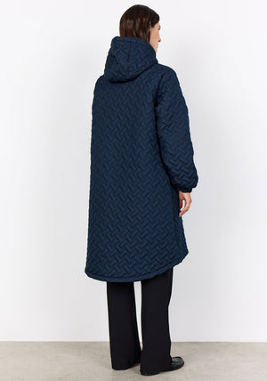 Soyaconcept Fenya Quilted long Coat, Navy