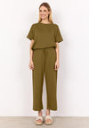 Soyaconcept Banu Straight Leg Jersey Trousers, Olive Green