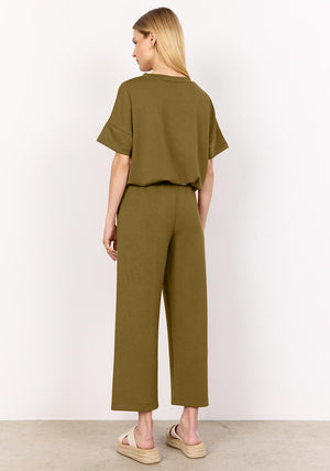 Soyaconcept Banu Straight Leg Jersey Trousers, Olive Green