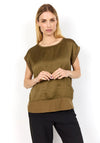 Soyaconcept Thilde Satin Cap Sleeve Top, Green
