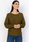 Soyaconcept Button Back Detail Knit Top, Green