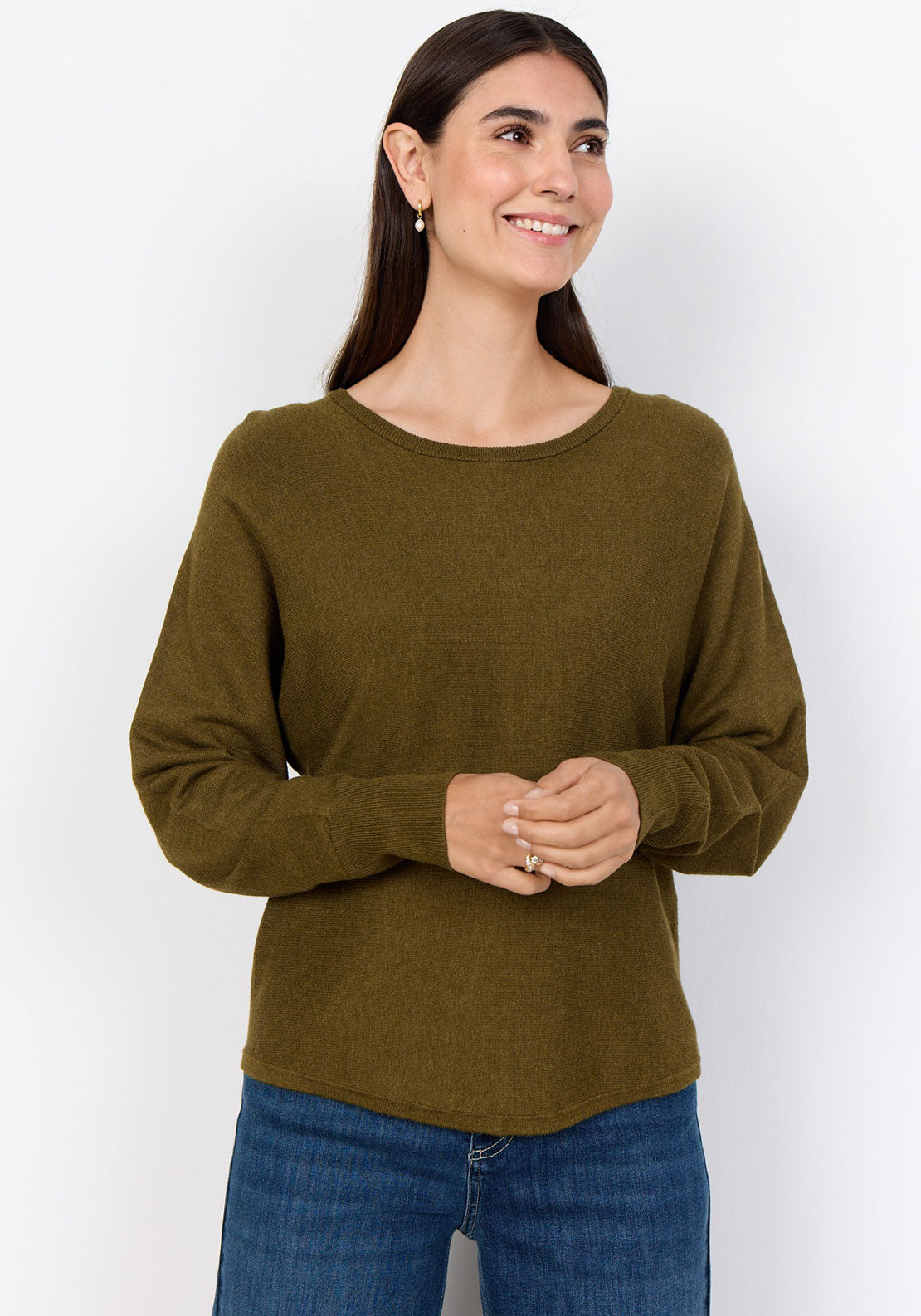 Soyaconcept Button Back Detail Knit Top, Green