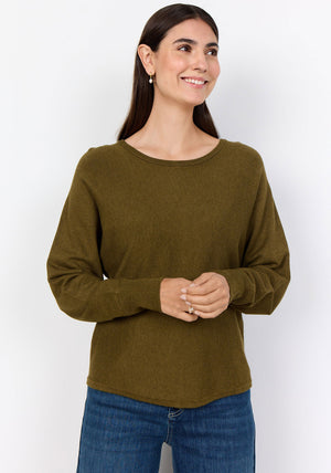 Soyaconcept Button Back Detail Knit Top, Green