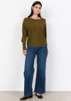Soyaconcept Button Back Detail Knit Top, Green