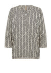 Soyaconcept Felicity Elastic Trim Top, Beige and Black