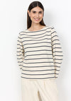 Soyaconcept Gerta Striped Cotton Top, Cream and Navy