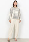 Soyaconcept Gerta Striped Cotton Top, Cream and Navy