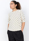 Soyaconcept Godiva Polka Dot Short Sleeve Sweatshirt, Cream