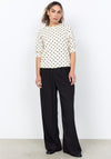 Soyaconcept Godiva Polka Dot Short Sleeve Sweatshirt, Cream