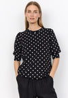 Soyaconcept Godiva Polka Dot Short Sleeve Sweatshirt, Black