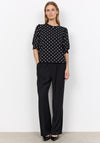 Soyaconcept Godiva Polka Dot Short Sleeve Sweatshirt, Black