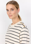 Soyaconcept Barni Button Detail Striped Top, Cream and Black
