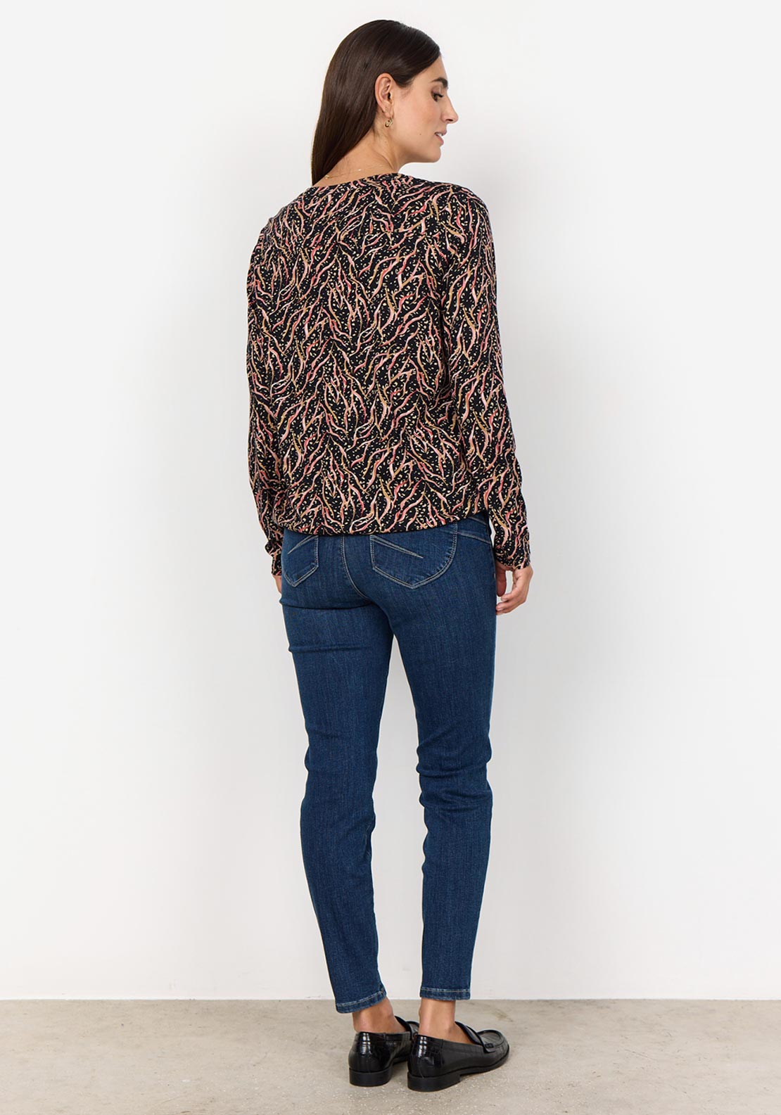 Soyaconcept Felicity Abstract Print Tunic Top, Black Multi